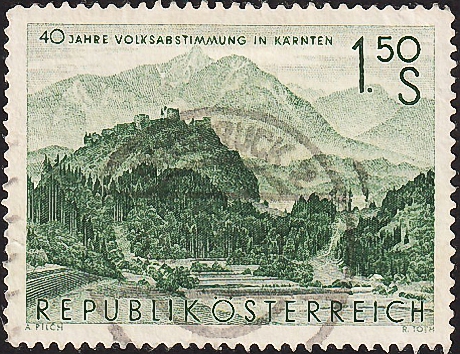 Австрия 1960 год . 40-летие плебисцита в Каринтии . Каталог 0,50 €. (2)